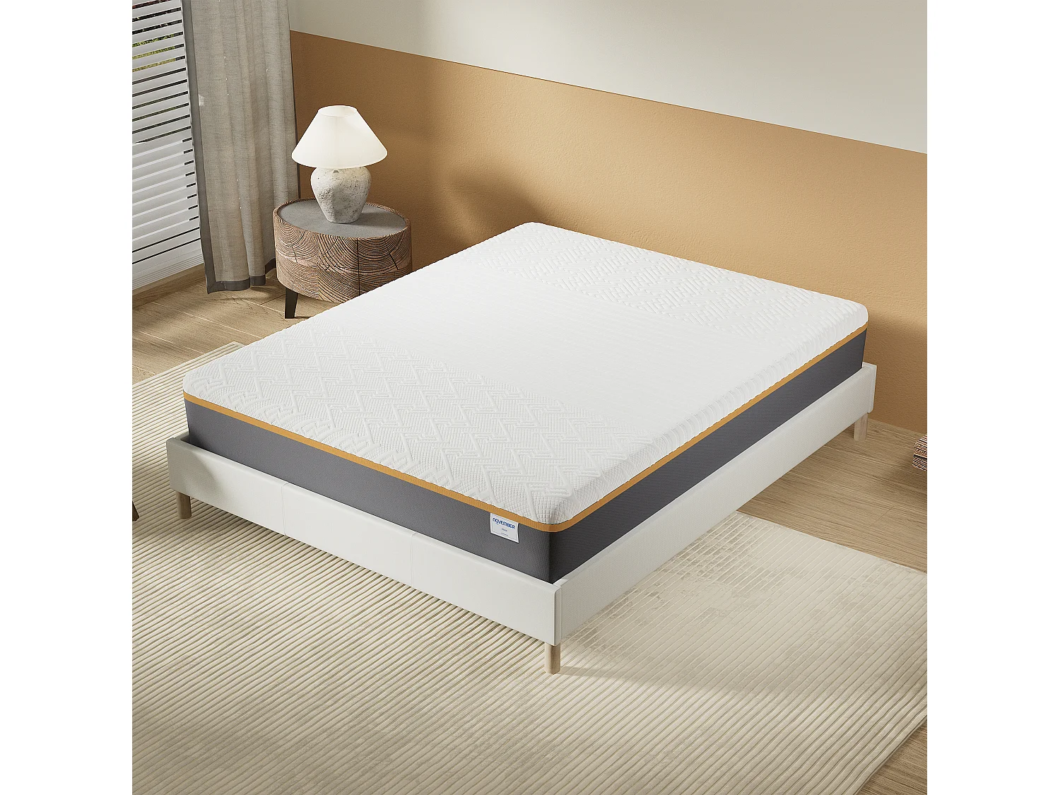 Matelas 160x200cm ferme, latex et gel mémoire de forme, ép.28 cm