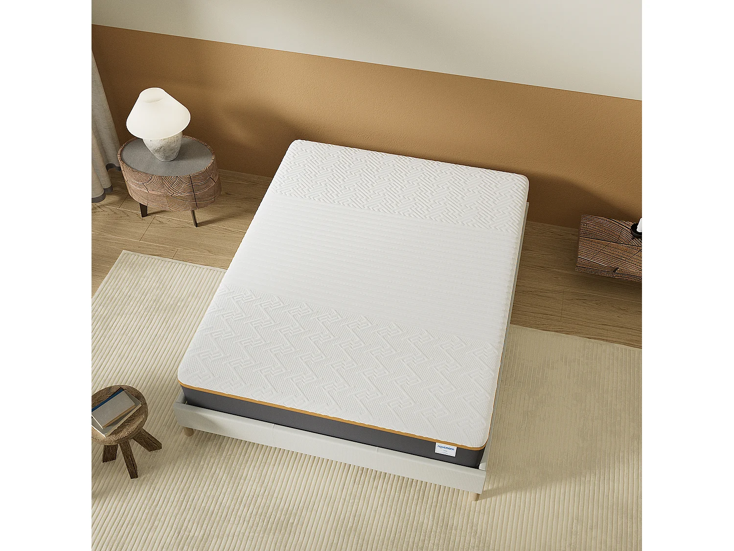 Matelas 90x200cm ferme, latex et gel mémoire de forme, ép.28 cm