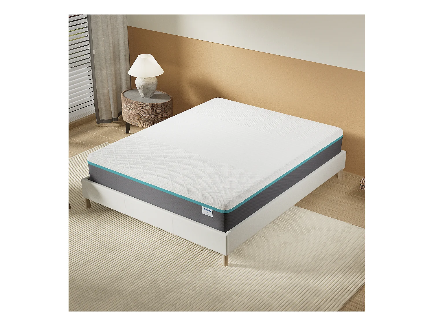 Matelas 90x200cm mi-ferme, latex et gel mémoire de forme, ép.28 cm