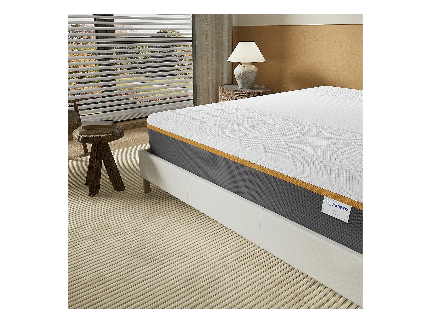 Matelas 90x190cm ferme, latex et gel mémoire de forme, ép.28 cm