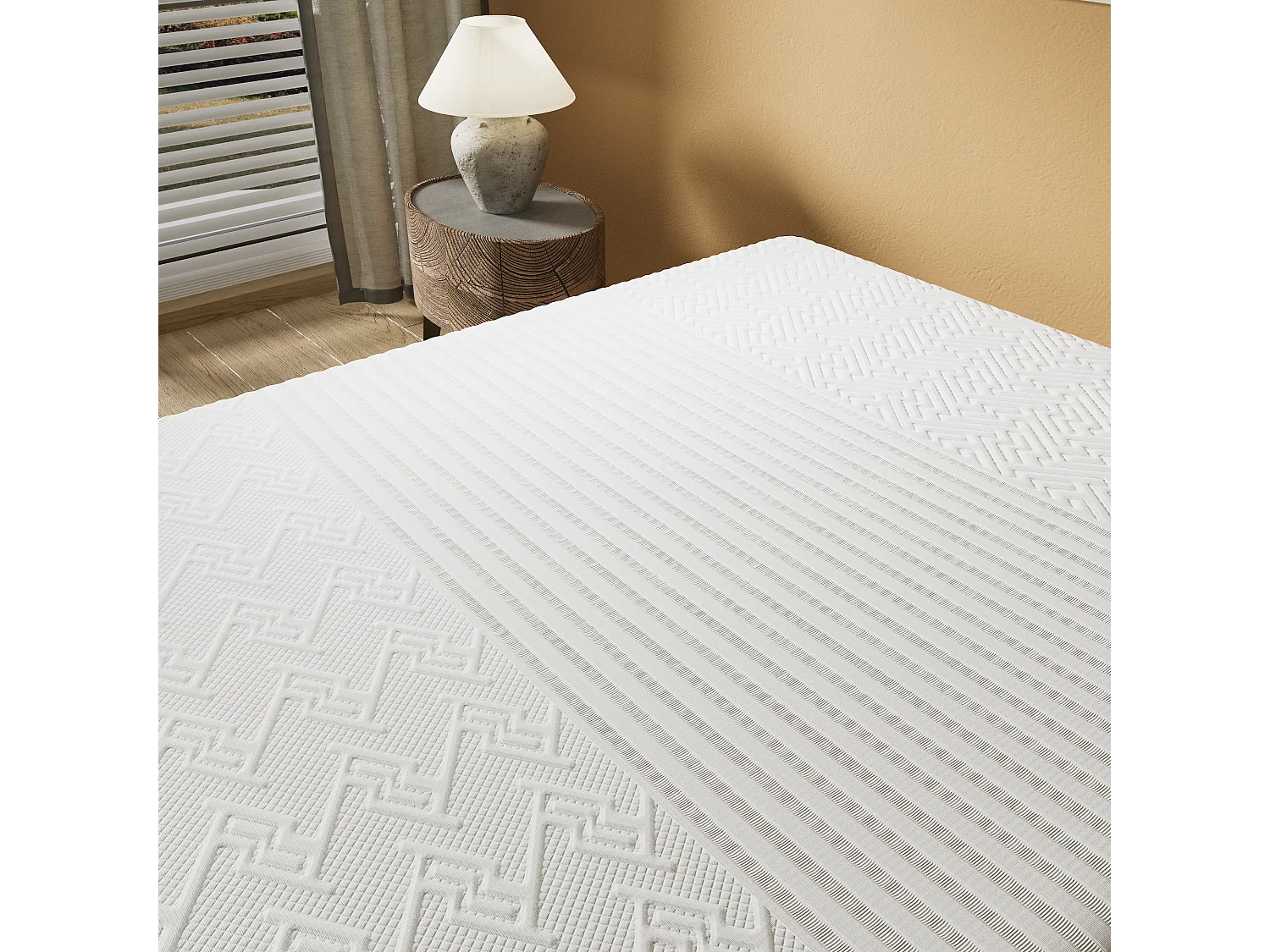 Matelas 90x190cm ferme, latex et gel mémoire de forme, ép.28 cm