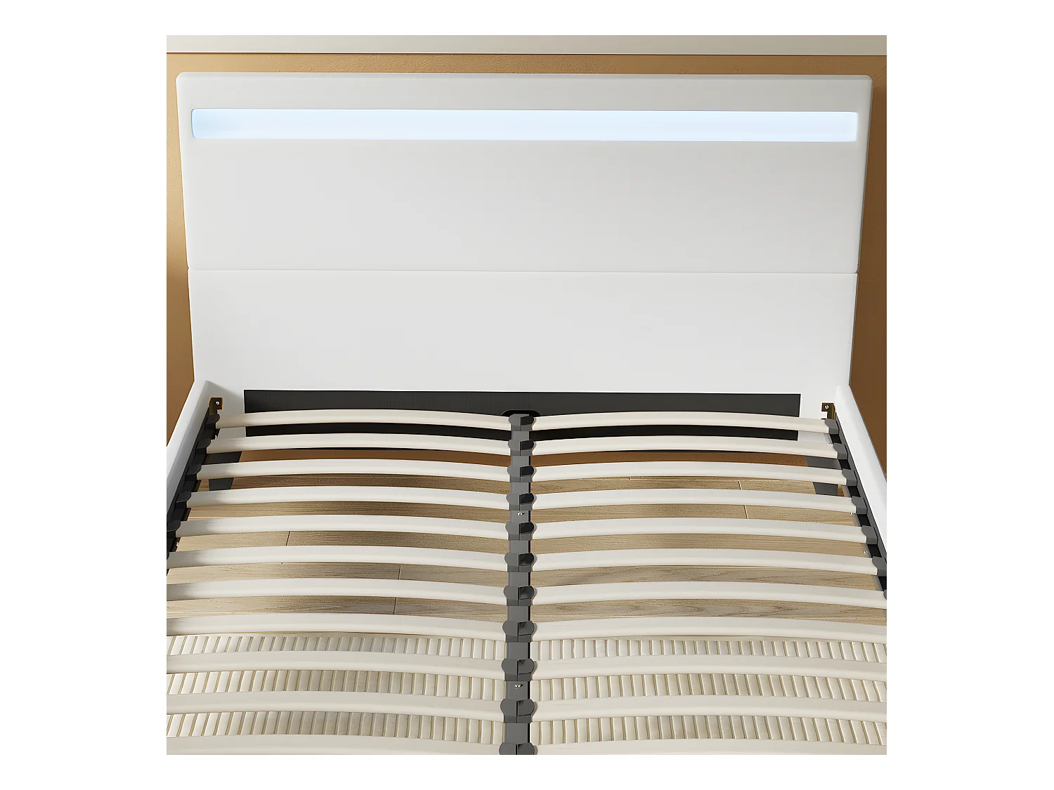 Lit Avec Éclairage LED Simili Blanc 140x190 Cm