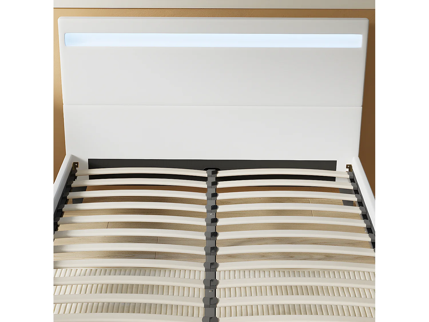 Lit Avec Éclairage LED Simili Blanc 140x190 Cm