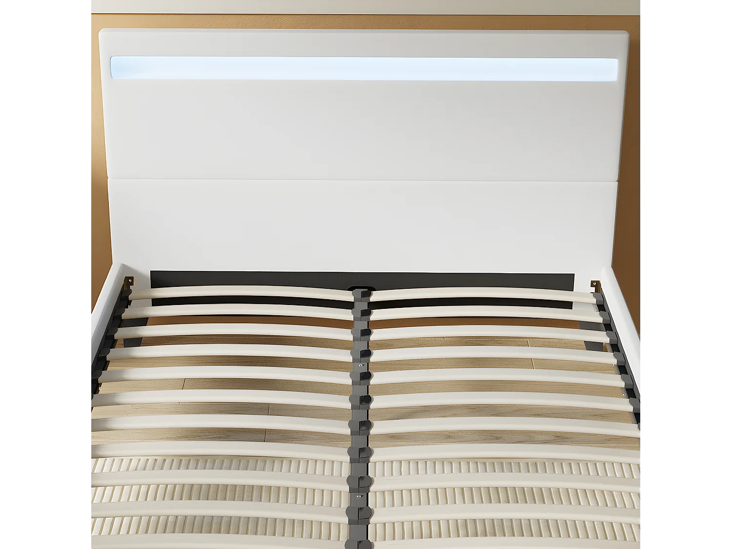 Lit Avec Éclairage LED Simili Blanc 140x200 Cm