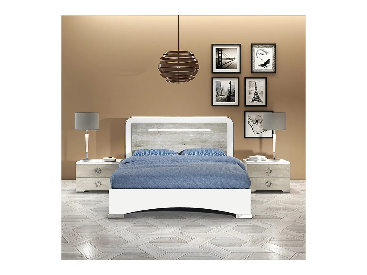 GOYA - Lit 160x200 cm avec Eclairage Led