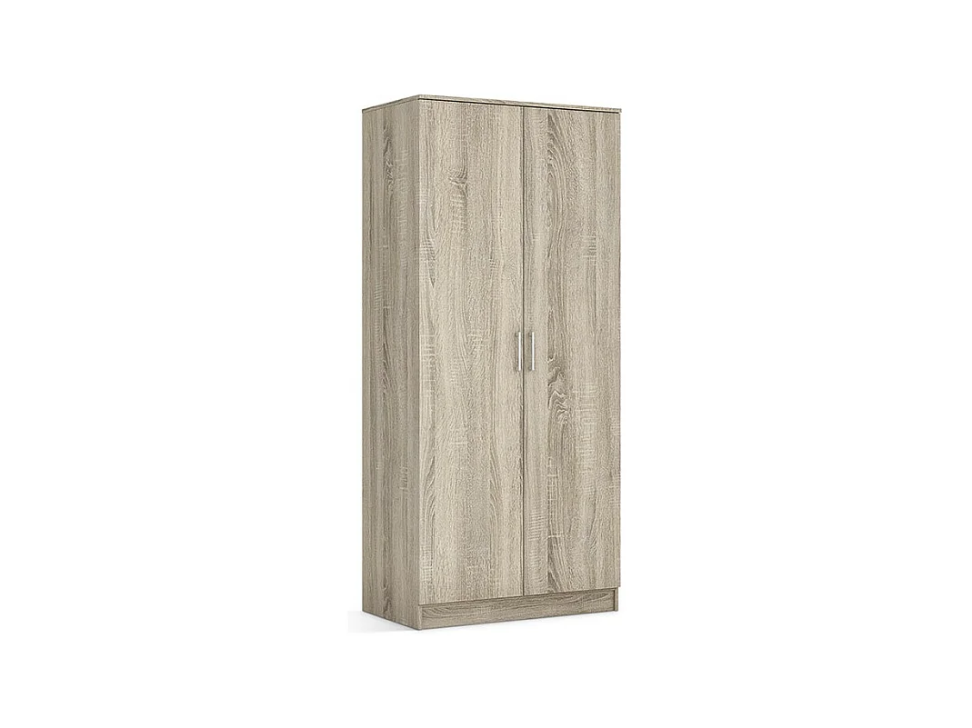 Kleiderschrank REY mit 2 Türen in Sonoma-Eiche – 80 x 180 x 50 cm