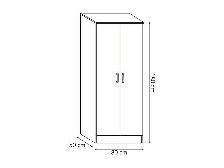 Kast met 2 deuren REY kleur sonoma eiken – 80 x 180 x 50 cm