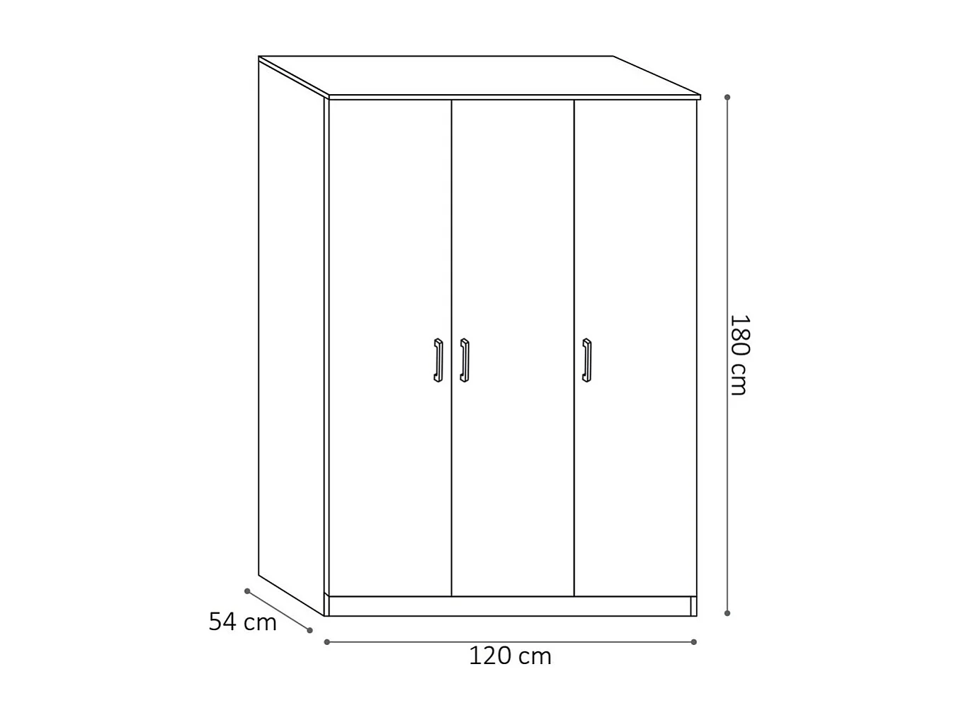 Armoire 3 portes REY coloris chêne sonoma – 120 x 180 x 50 cm