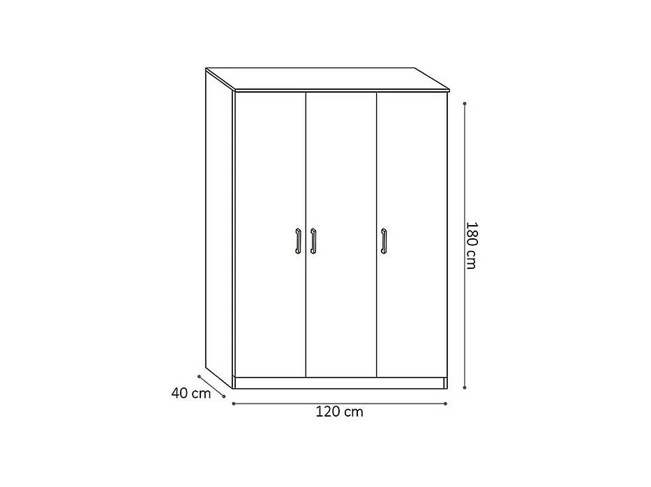 Coleção Guarda-Roupa REY. Armário com 3 portas ideal para o seu hall de entrada, lavanderia ou banheiro.