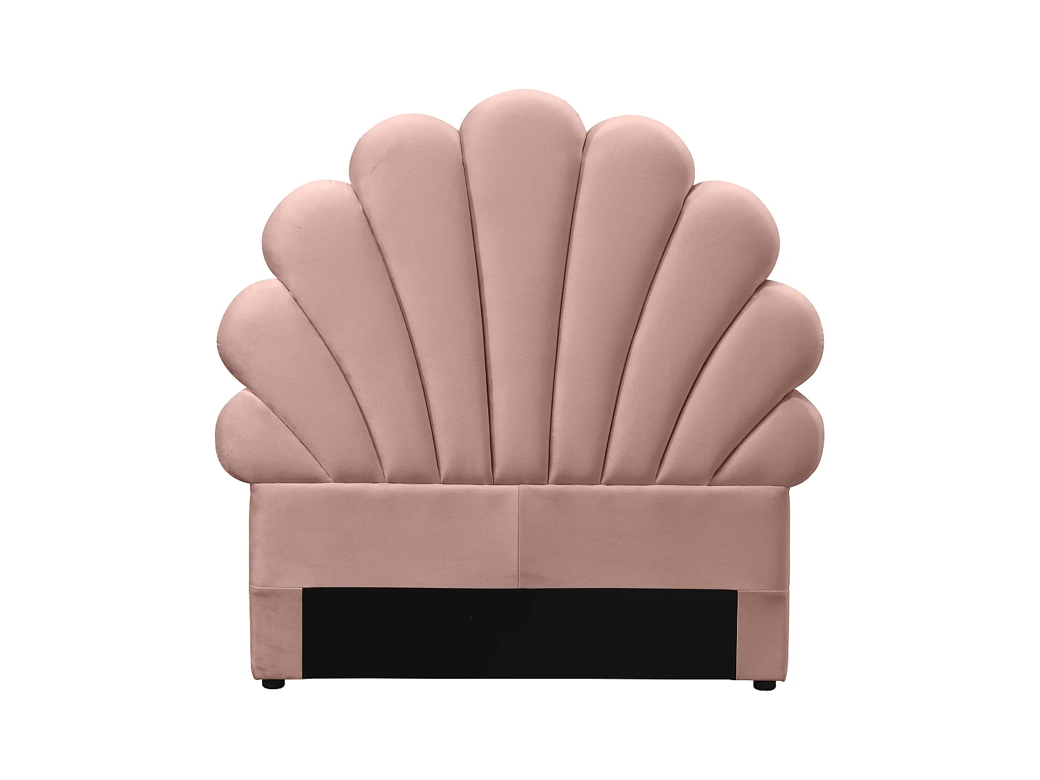 Tête de lit coquillage - 90 cm - Velours - Rose - MOANA