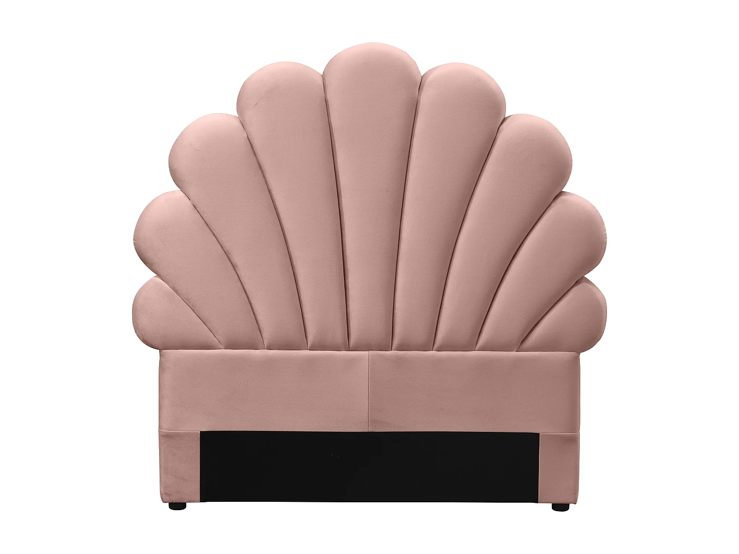 Bettkopfteil in Muschelform - 110 cm - Samt - Rosa - MOANA