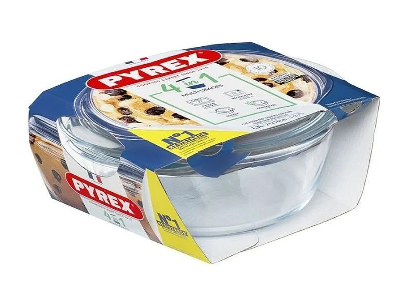Cacerola de vidrio Essentials Pyrex forma redonda con tapa 1,4L