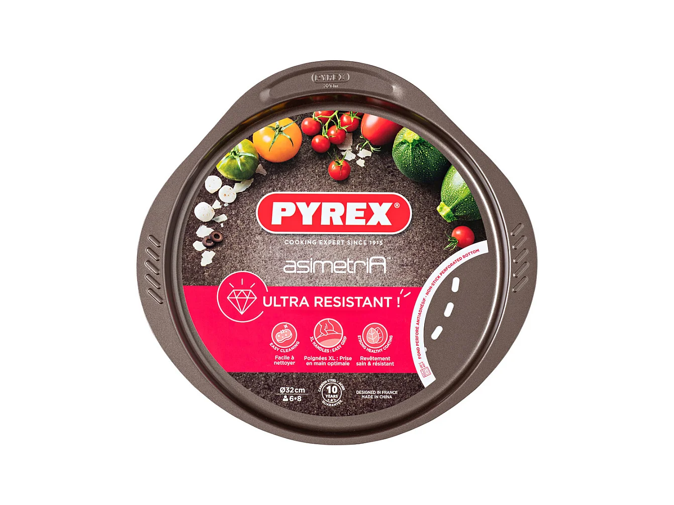 Bandeja de pizza Asimetría Pyrex antiadherente inox Ø32 cm