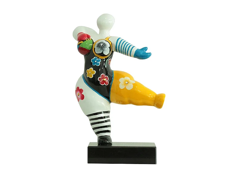 Statue femme dansant avec peinture multicolore H54 cm - LADY CRAZY