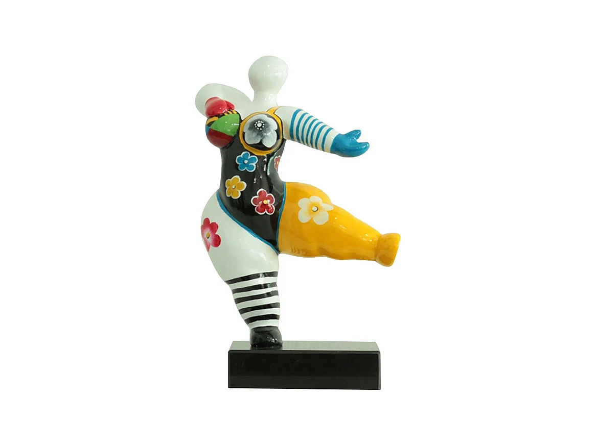 Statue femme dansant avec peinture multicolore H54 cm - LADY CRAZY