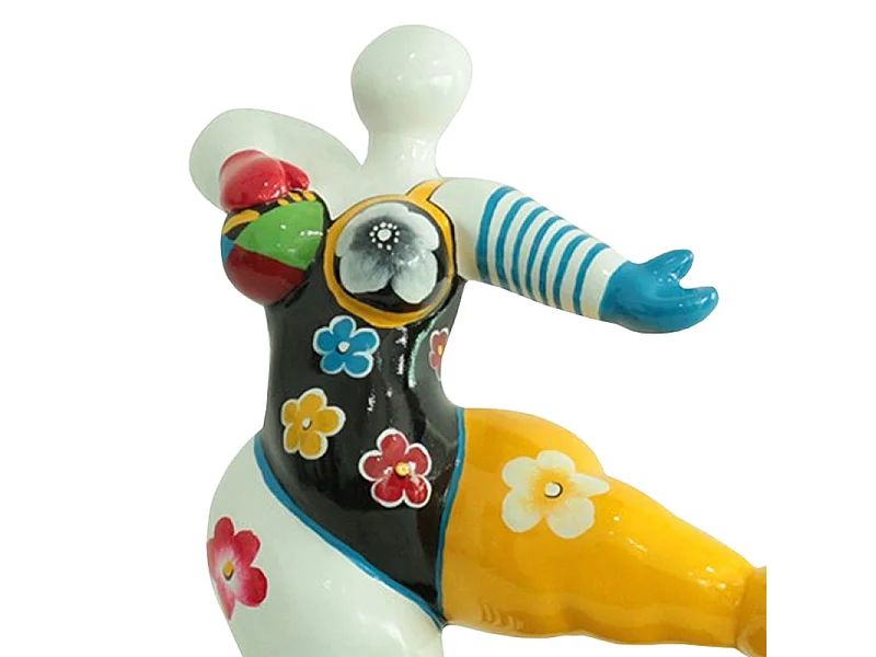 Statue femme dansant avec peinture multicolore H54 cm - LADY CRAZY