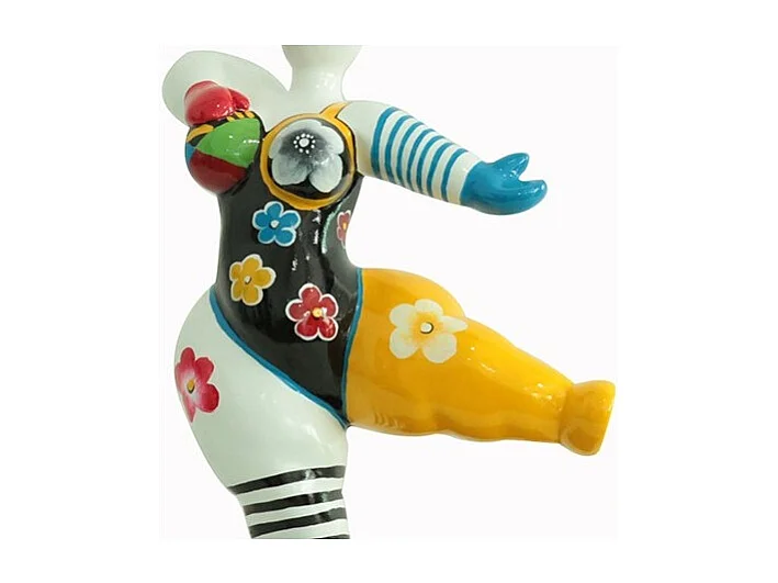 Statue femme dansant avec peinture multicolore H54 cm - LADY CRAZY