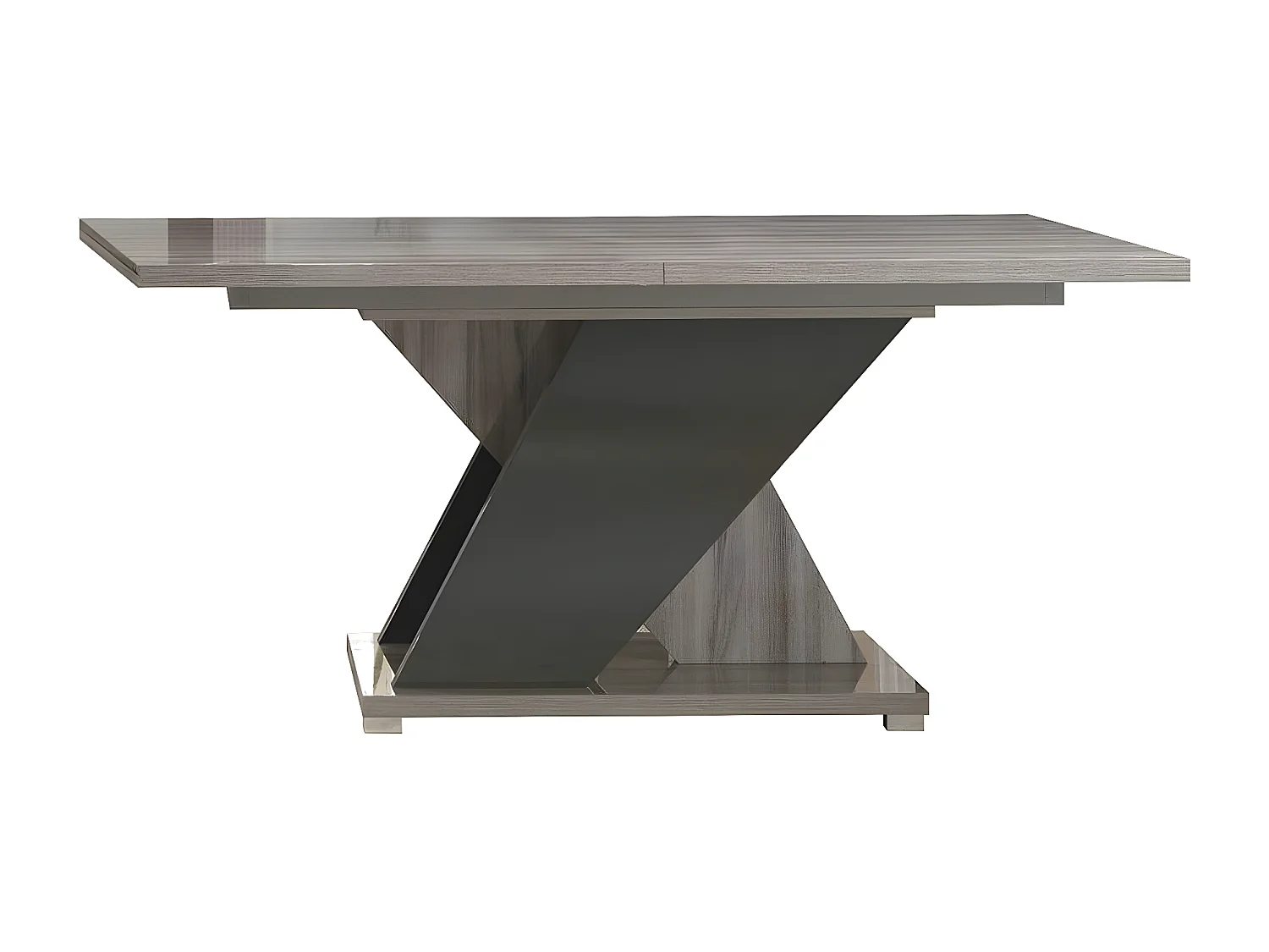 DITA - Table Repas Rectangulaire Extensible Aspect Noyer Gris Foncé