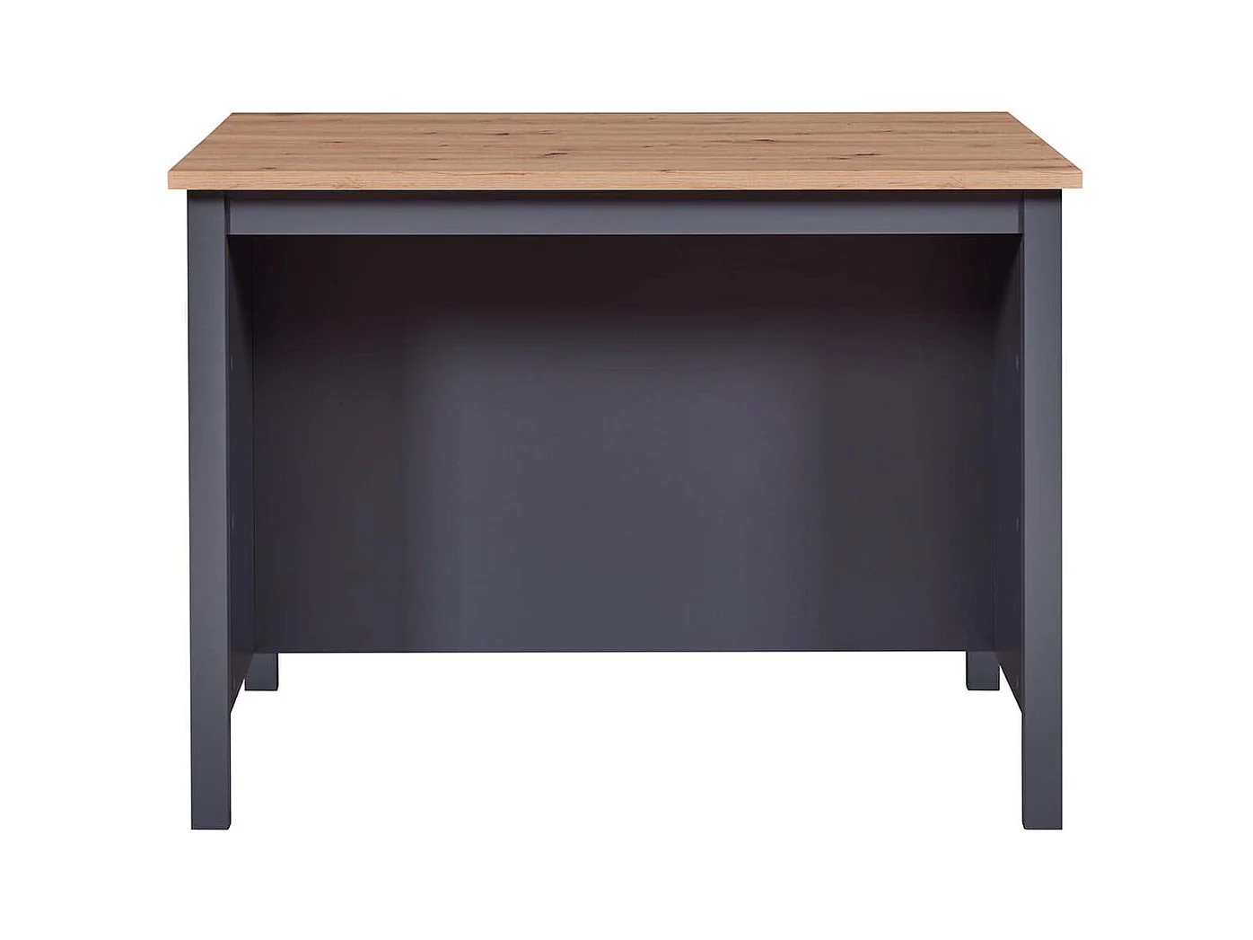 KENNY - Ilot de Cuisine Anthracite et Plateau Effet Bois