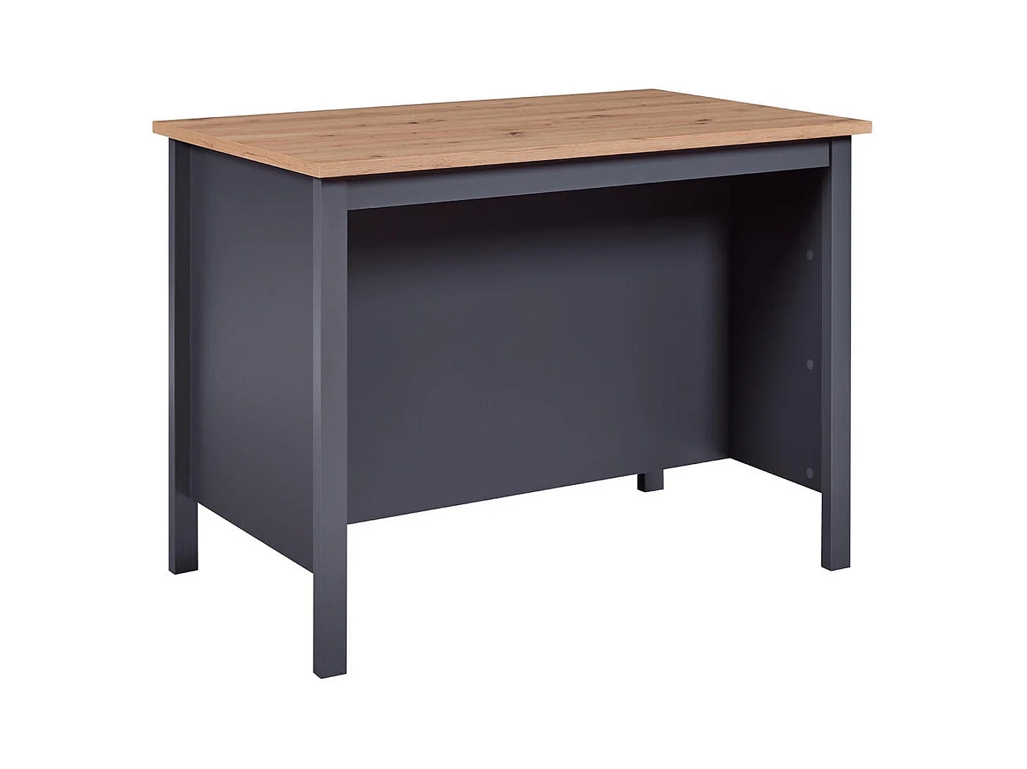 KENNY - Ilot de Cuisine Anthracite et Plateau Effet Bois