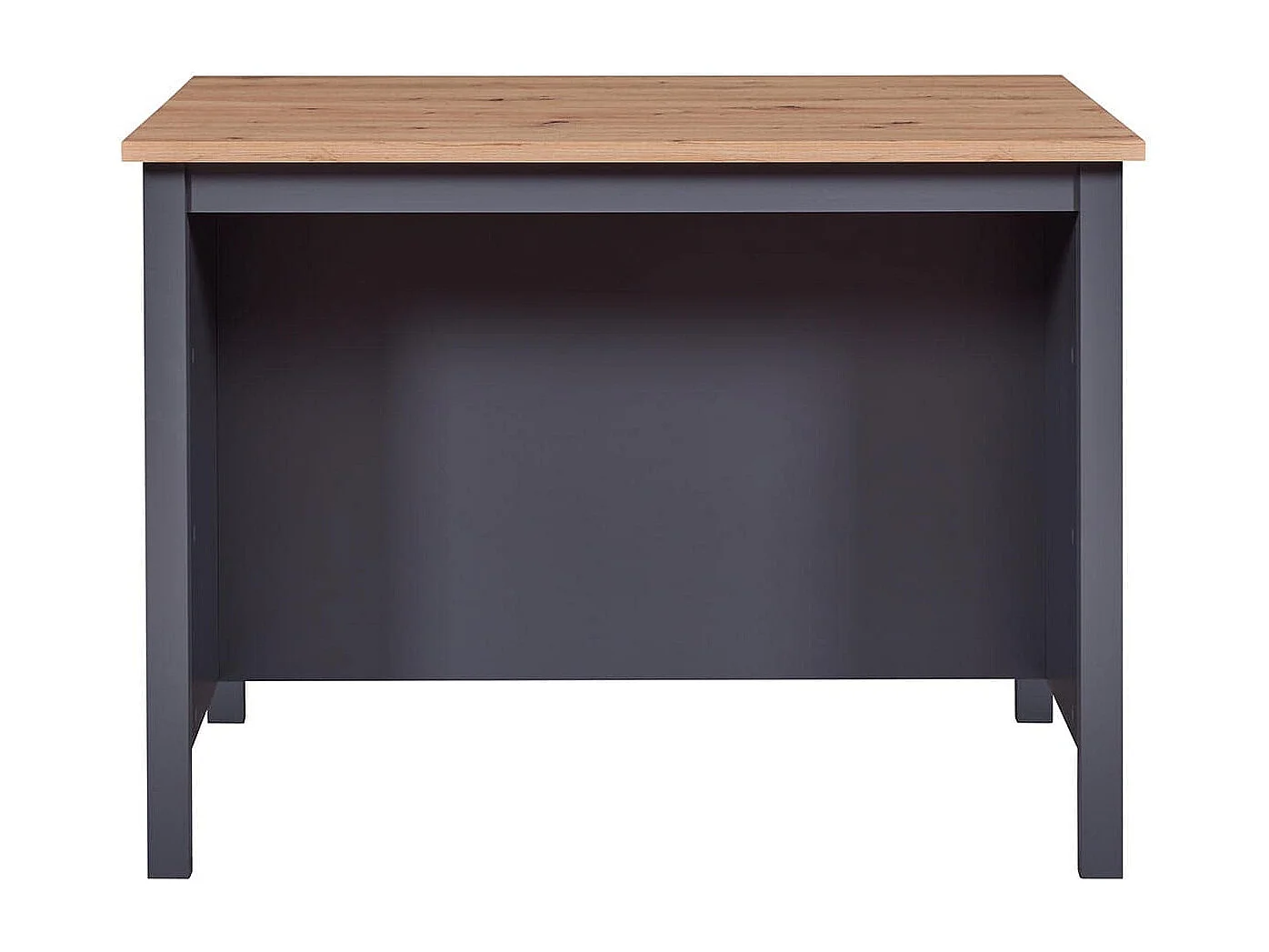 KENNY - Ilot de Cuisine Anthracite et Plateau Effet Bois