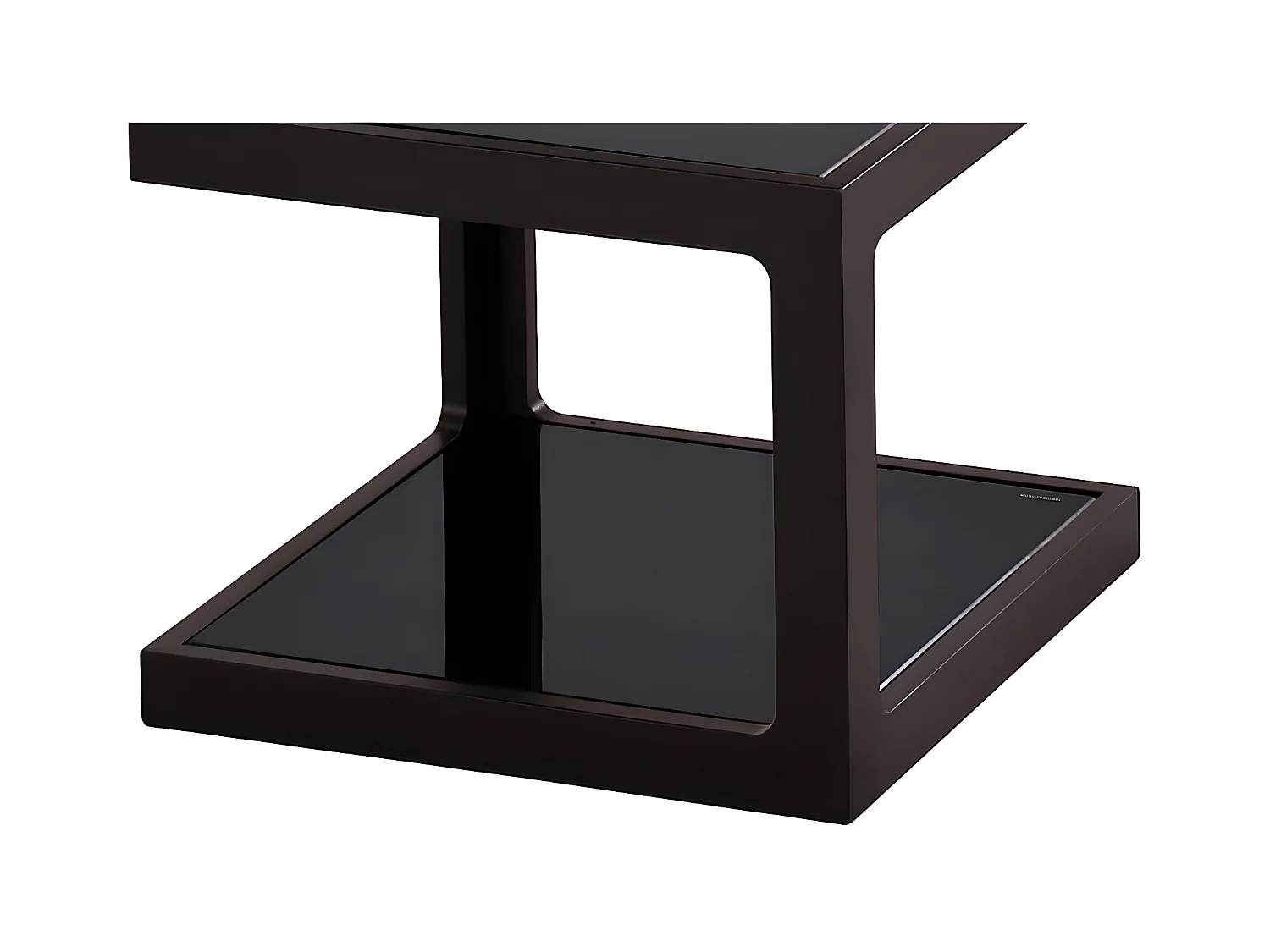 CUBIKA - Chevet Noir 3 Niveaux Plateaux en Verre