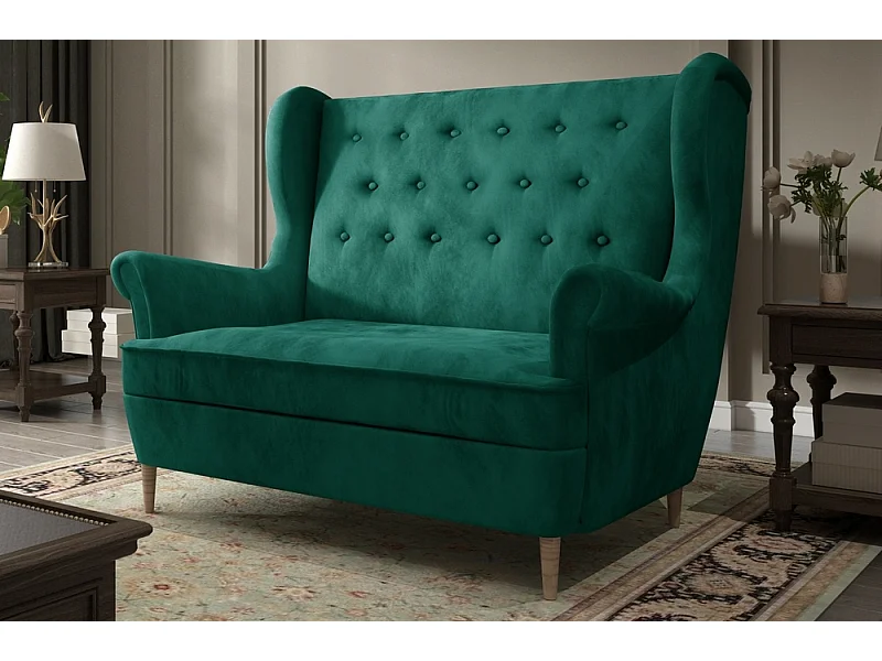 Luxe 2-zitsbank van fluweel, groen - ARNAUD