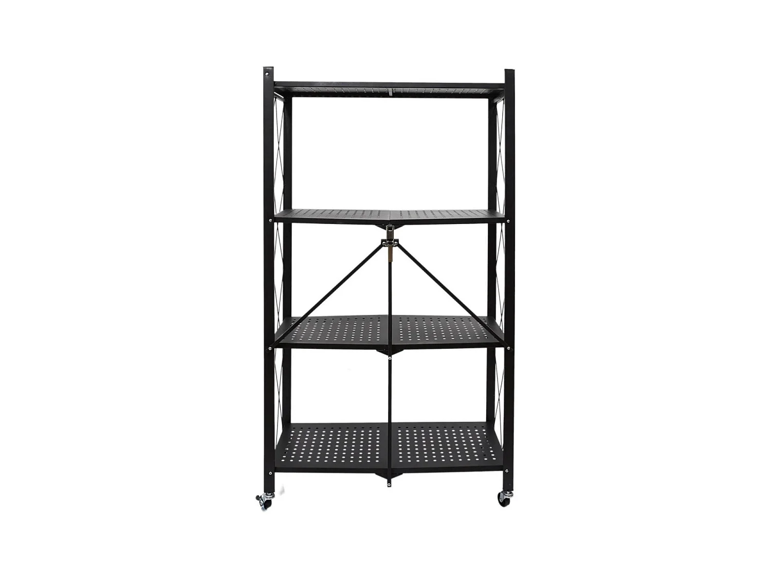 PLISS - Etagère Métallique Noire Pliable 4 Niveaux