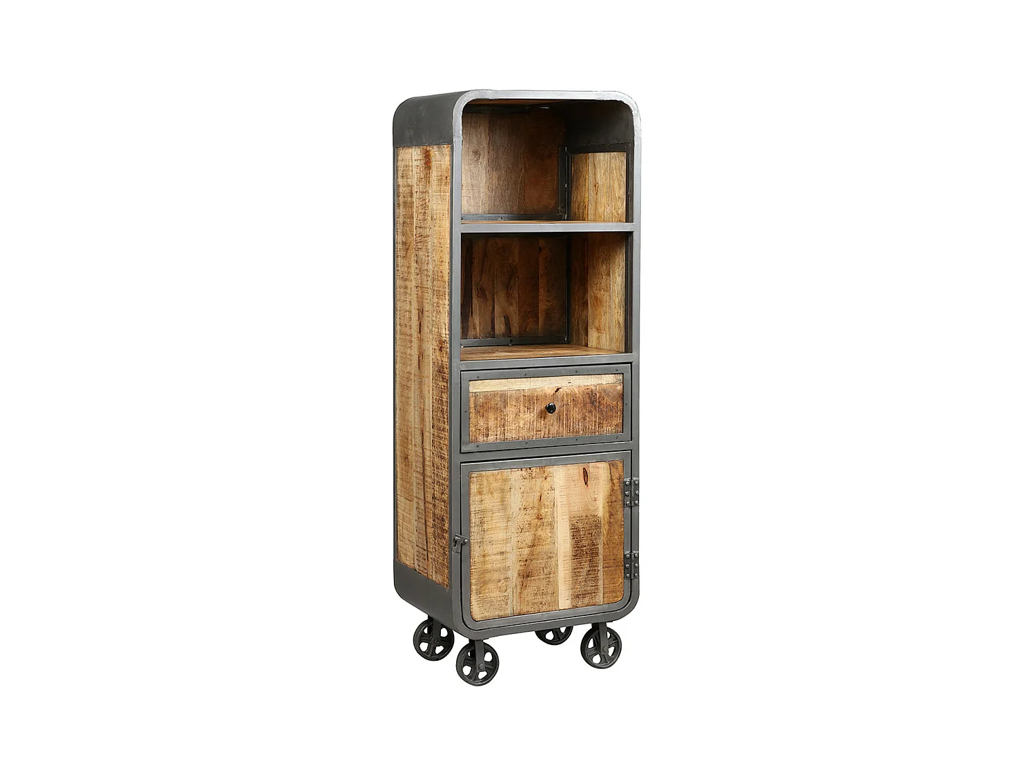 EDWIN - Etagère Multi-Rangements Acier et Bois Massif