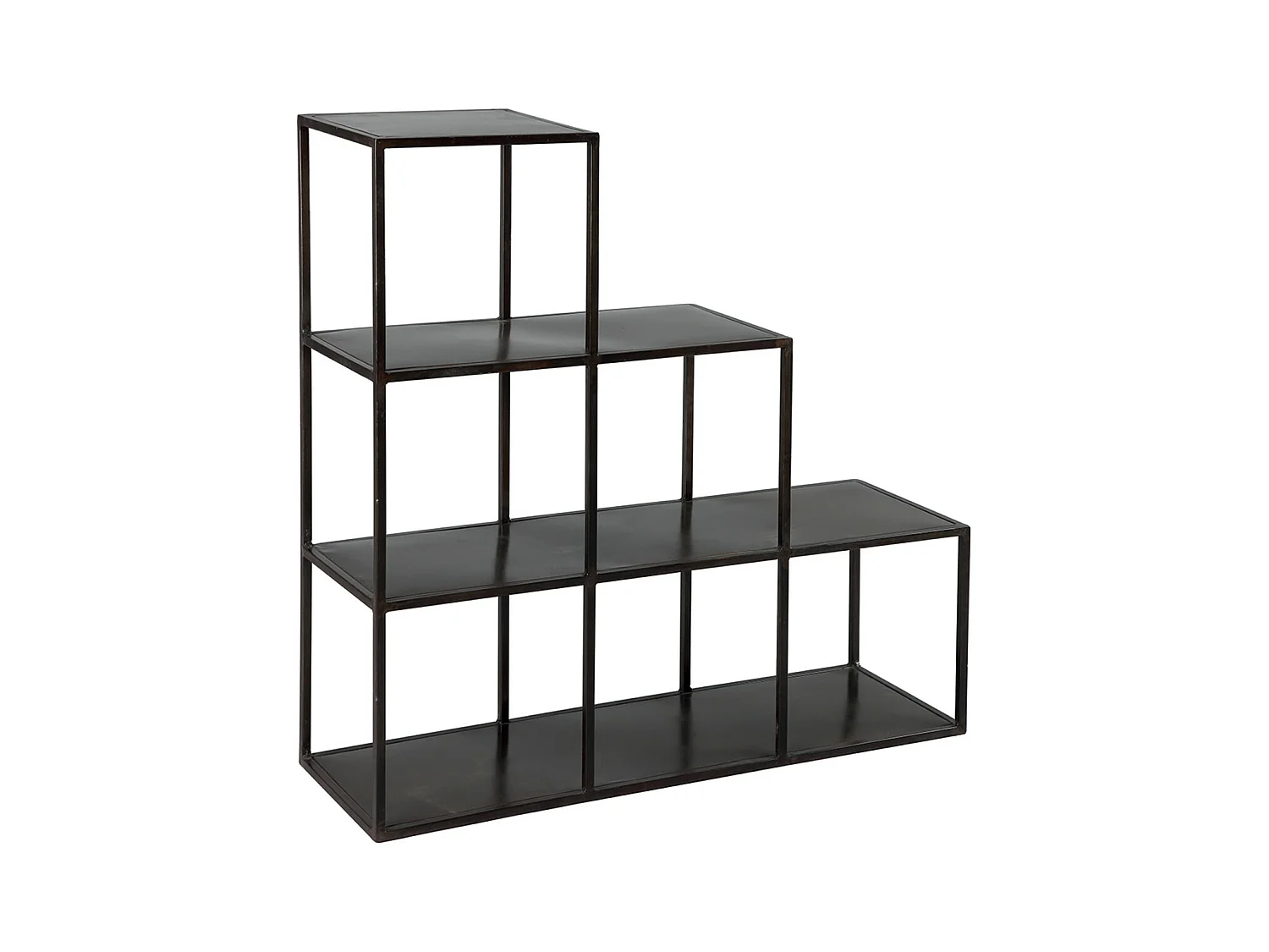 RUBEN - Etagère de Rangement en Acier Noir Vieilli