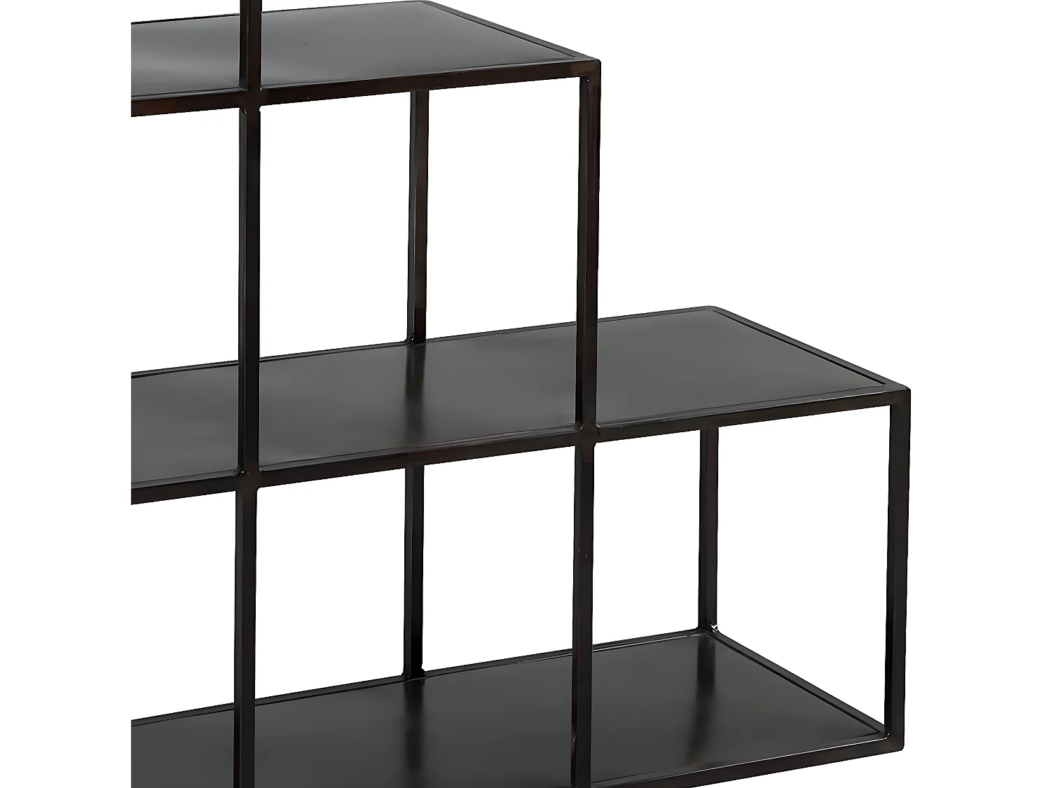 RUBEN - Etagère de Rangement en Acier Noir Vieilli