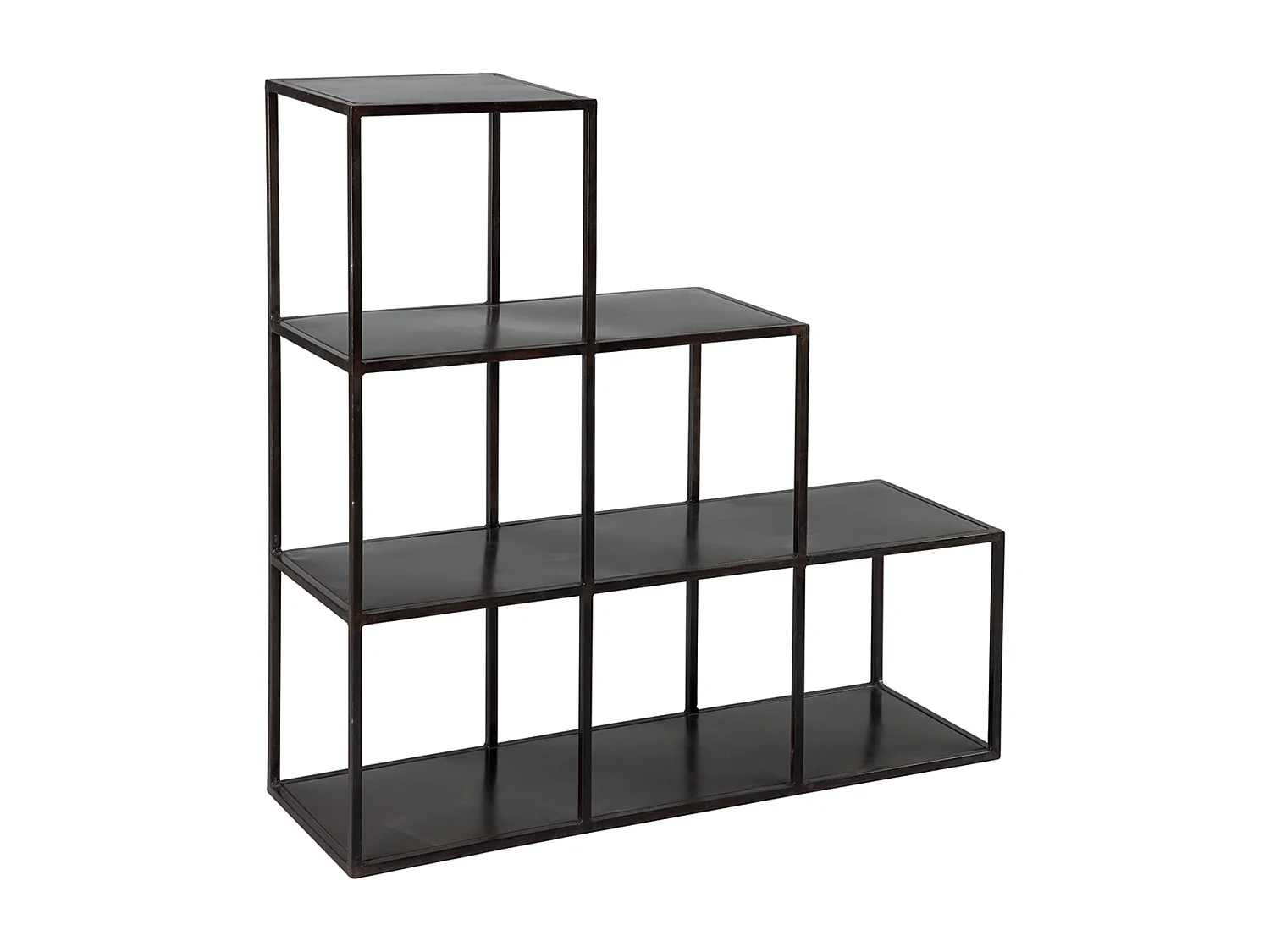 RUBEN - Etagère de Rangement en Acier Noir Vieilli