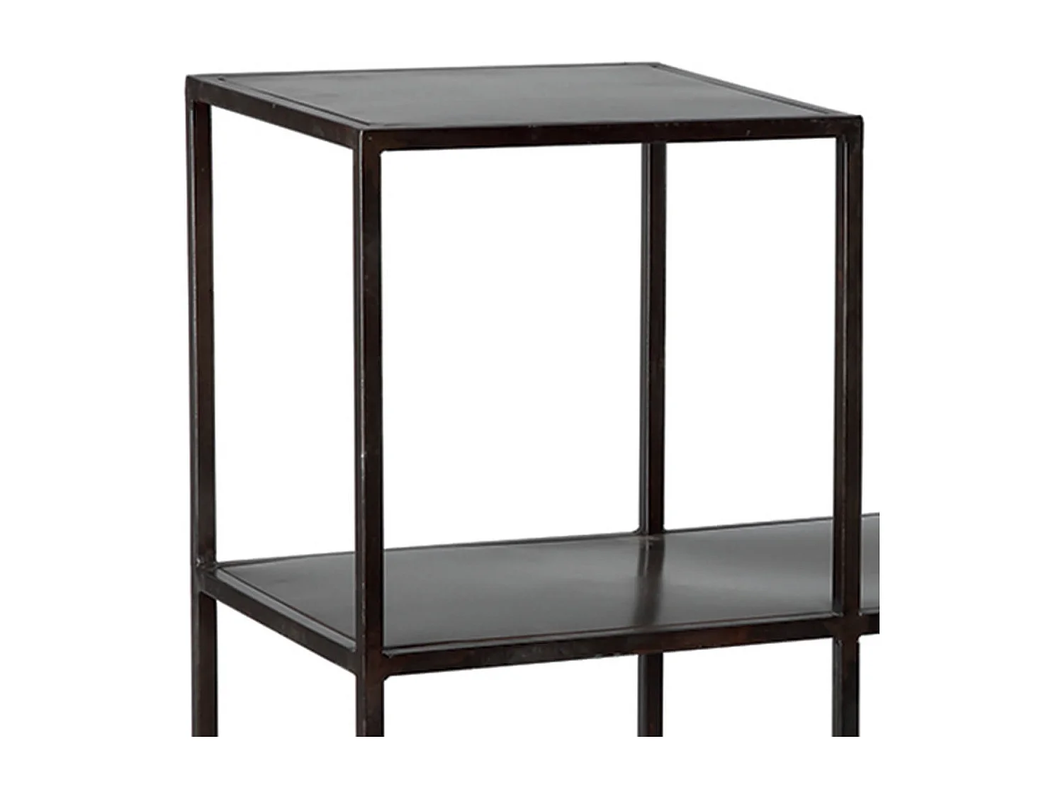 RUBEN - Etagère de Rangement en Acier Noir Vieilli