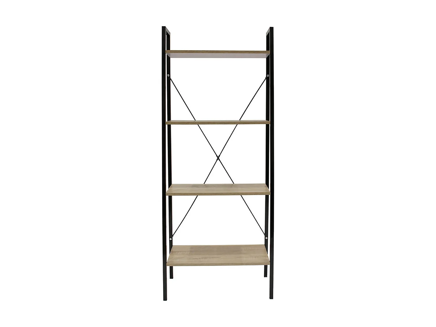 DARA - Etagère 4 Plateaux Métal et Aspect Bois