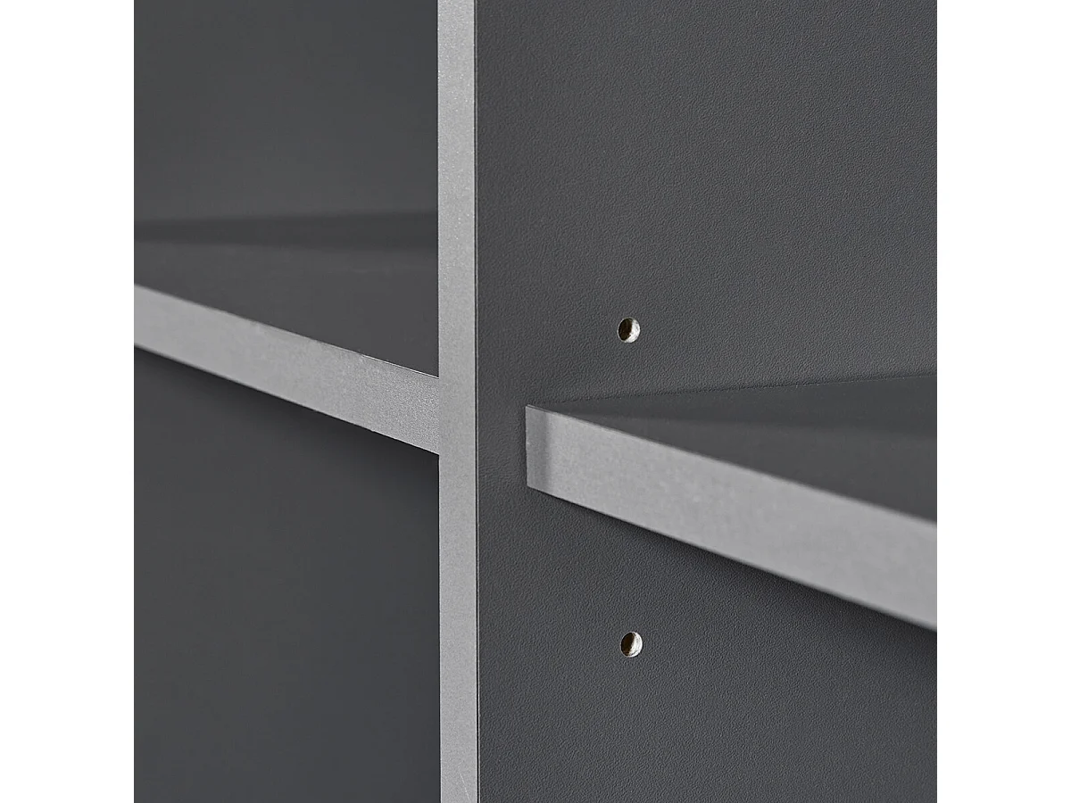 ZEINE - Etagère 8 Niches 4 Tiroirs Coloris Gris Graphite
