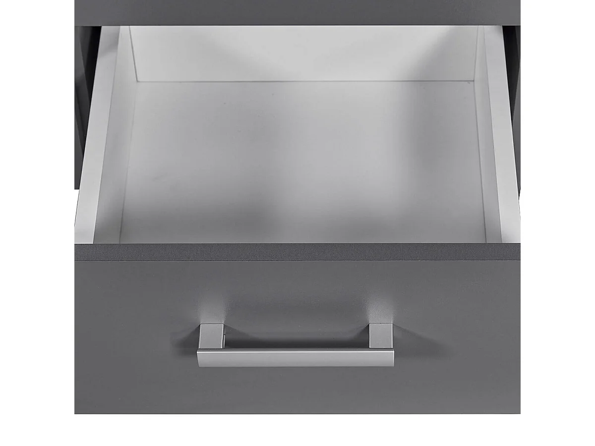 ZEINE - Etagère 8 Niches 4 Tiroirs Coloris Gris Graphite