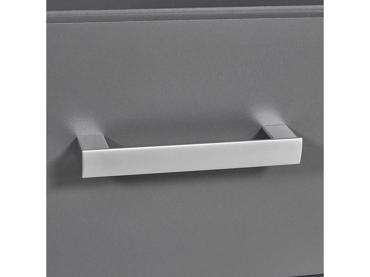 ZEINE - Etagère 8 Niches 4 Tiroirs Coloris Gris Graphite