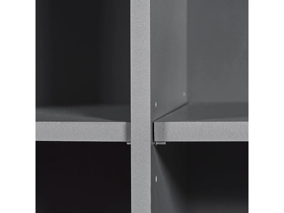 ZEINE - Etagère 8 Niches 4 Tiroirs Coloris Gris Graphite