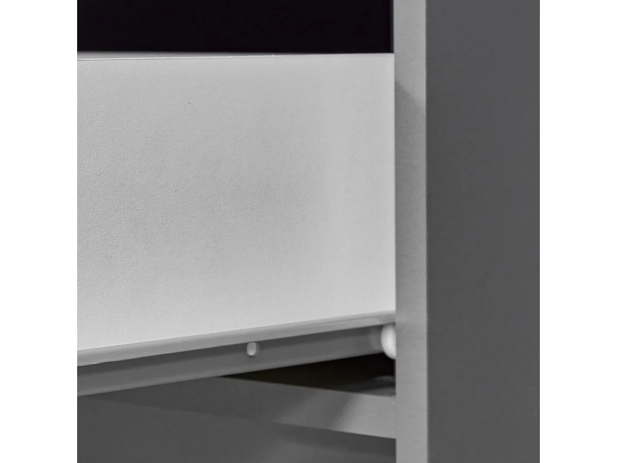 ZEINE - Etagère 8 Niches 4 Tiroirs Coloris Gris Graphite