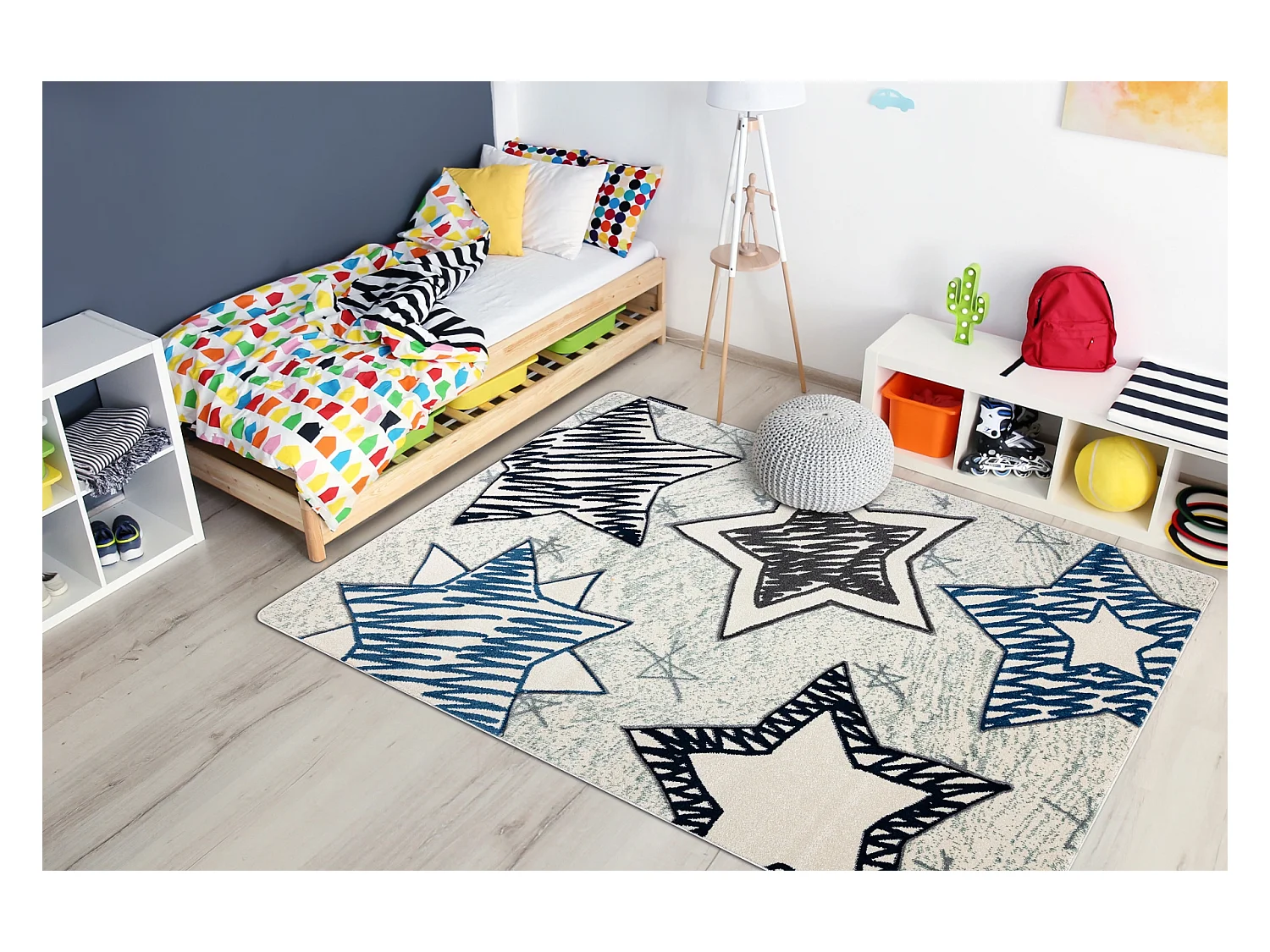 Tapis PETIT STARS étoiles bleu 120x170 cm