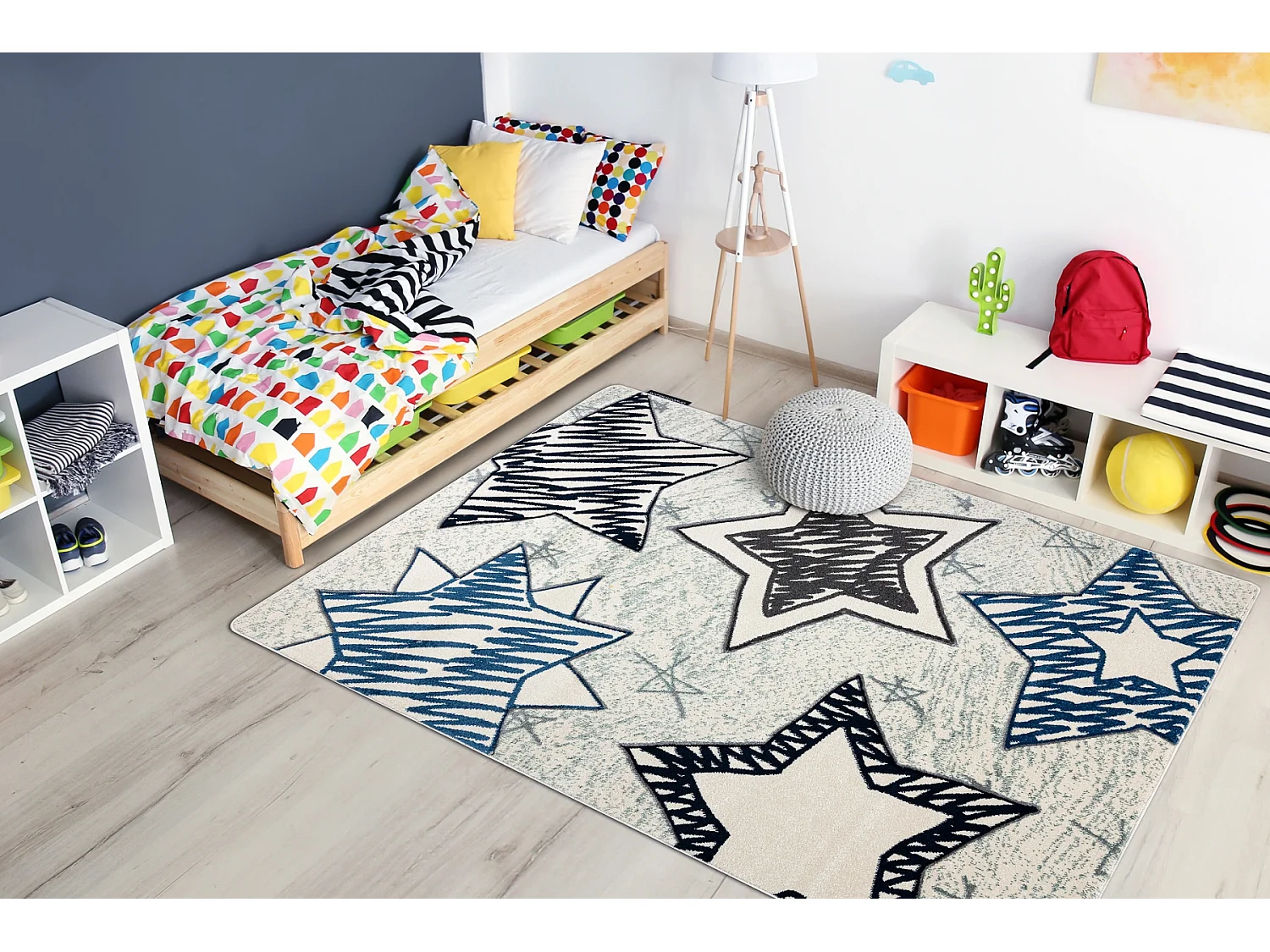 Tapijt PETIT STARS ster , Sterretje blauw 240x330 cm