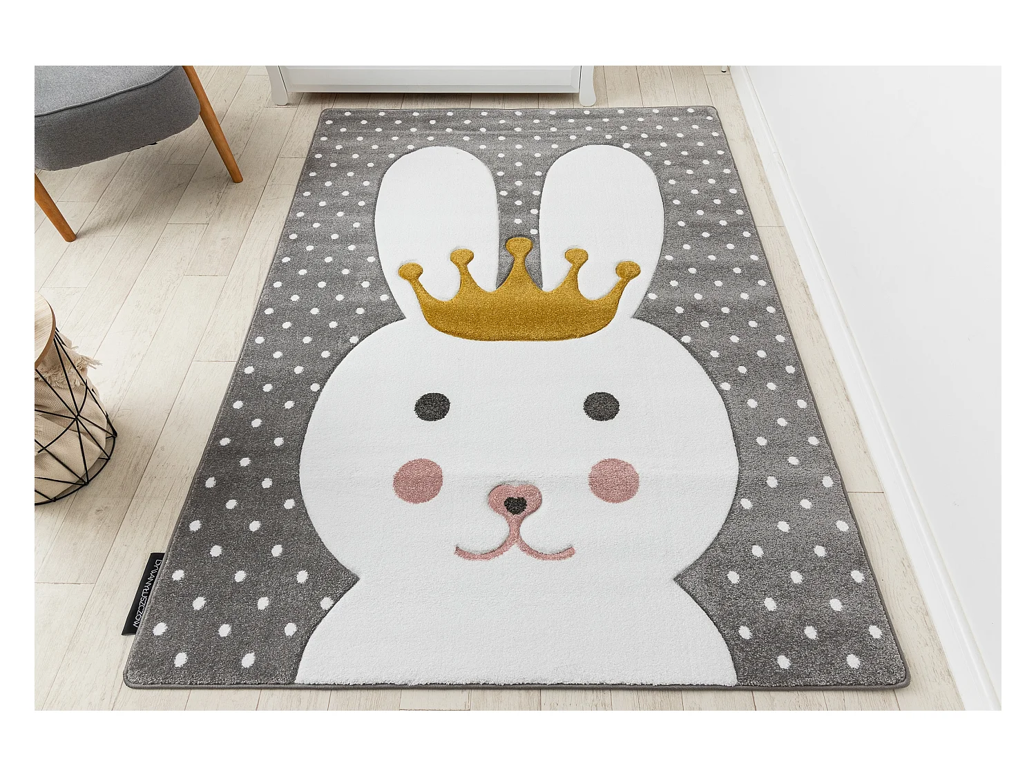 Tapijt PETIT BUNNY KONIJNTJE KONIJN grijskleuring 160x220 cm