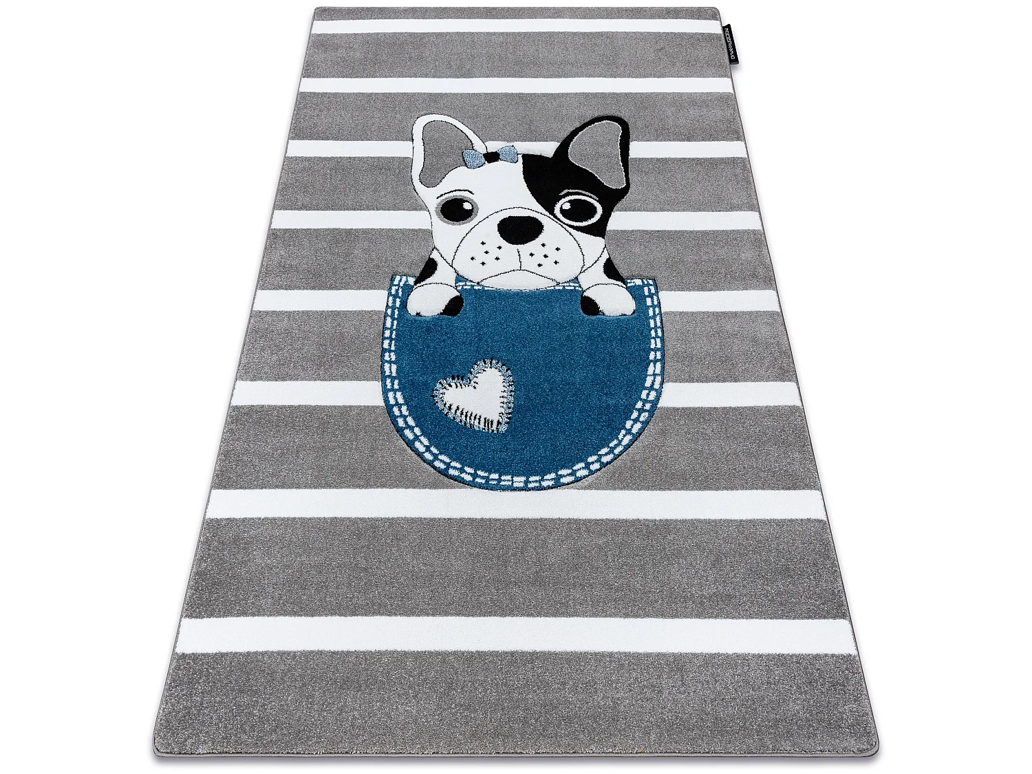 Tapijt PETIT BULLDOG HOND grijskleuring 120x170 cm