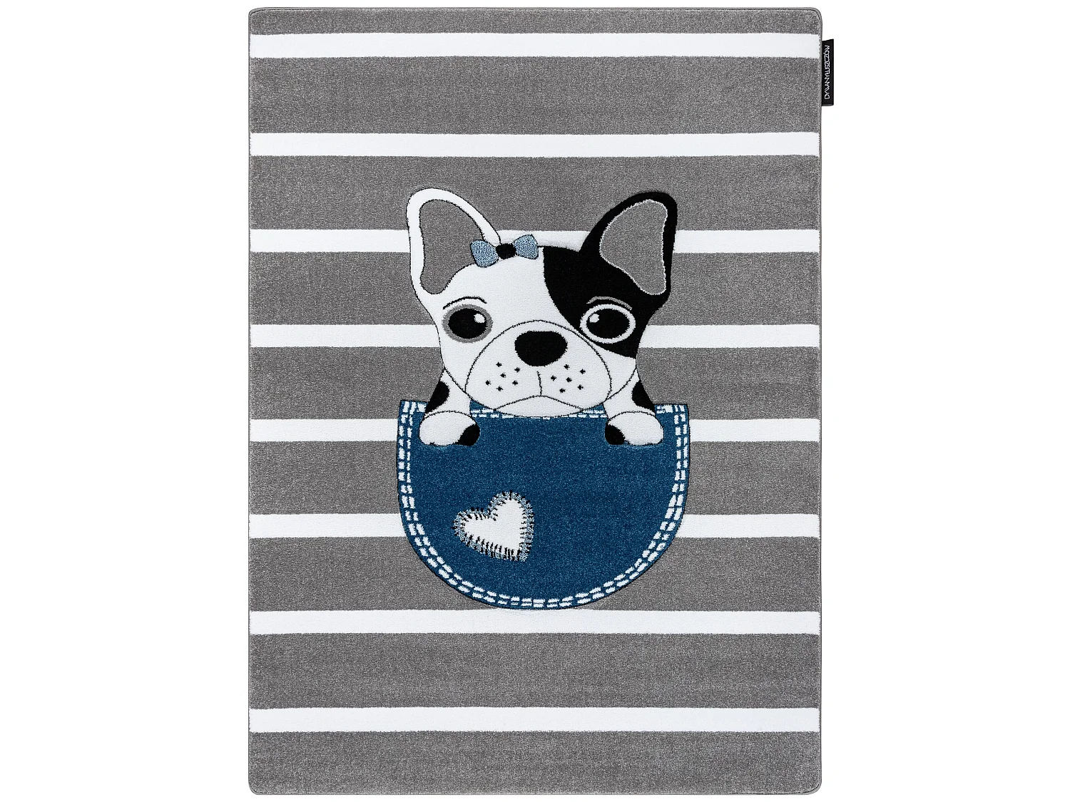 Tapijt PETIT BULLDOG HOND grijskleuring 120x170 cm