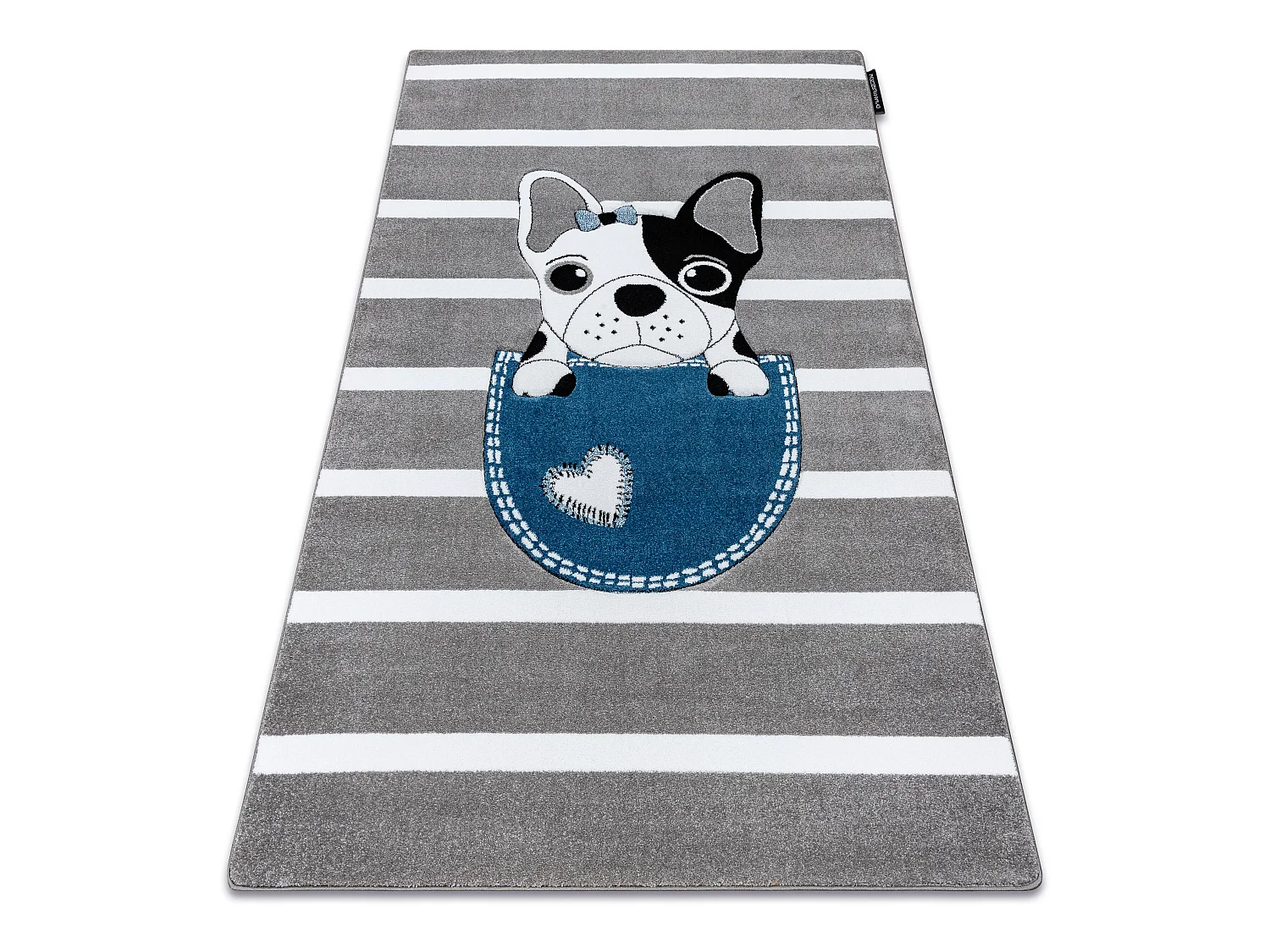 Tapijt PETIT BULLDOG HOND grijskleuring 120x170 cm