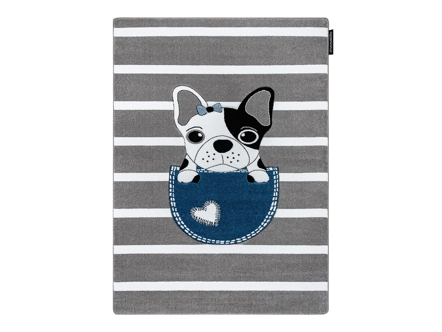 Tapijt PETIT BULLDOG HOND grijskleuring 120x170 cm