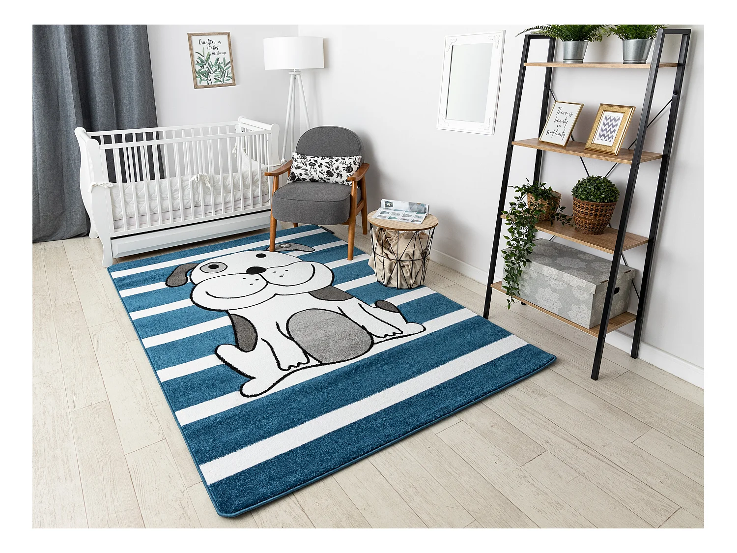 Tapijt PETIT PUPPY HOND HONDJE blauw 160x220 cm