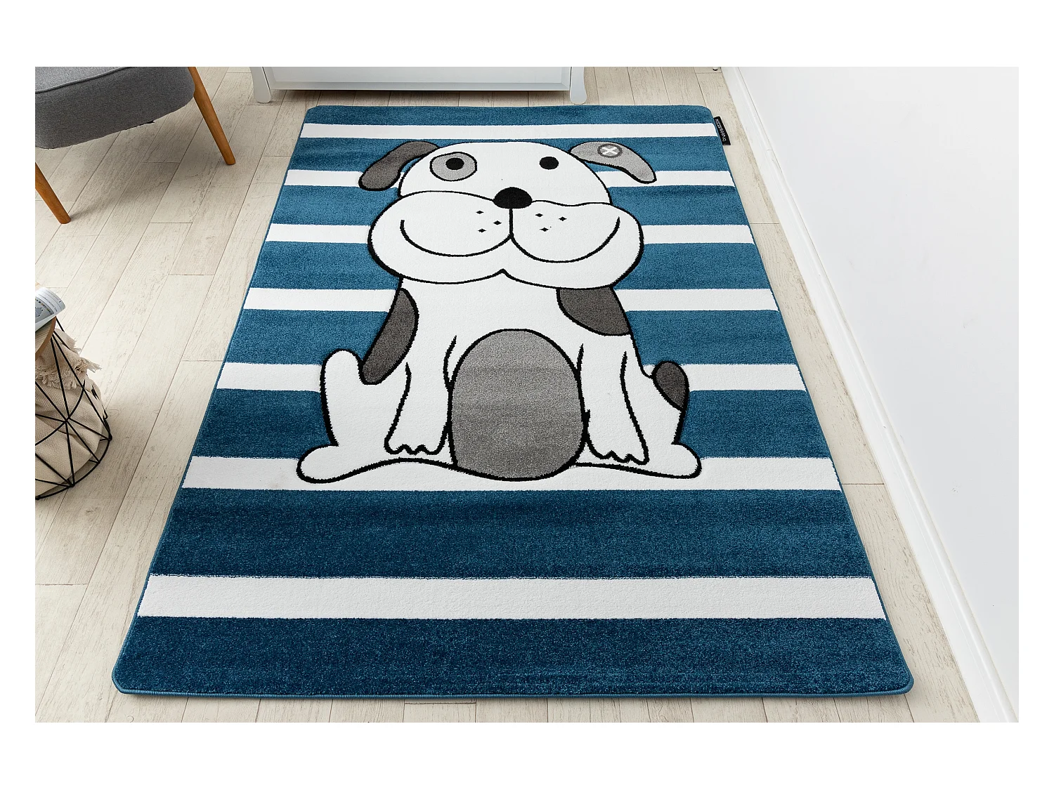 Tapijt PETIT PUPPY HOND HONDJE blauw 160x220 cm
