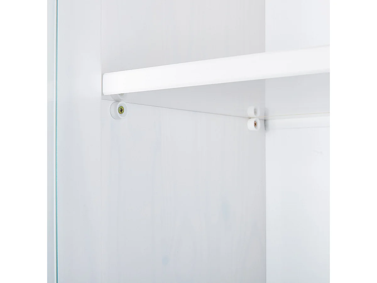 BIDART - Buffet Vaisselier 4 Portes 2 Tiroirs Bois Massif Vernis Blanc