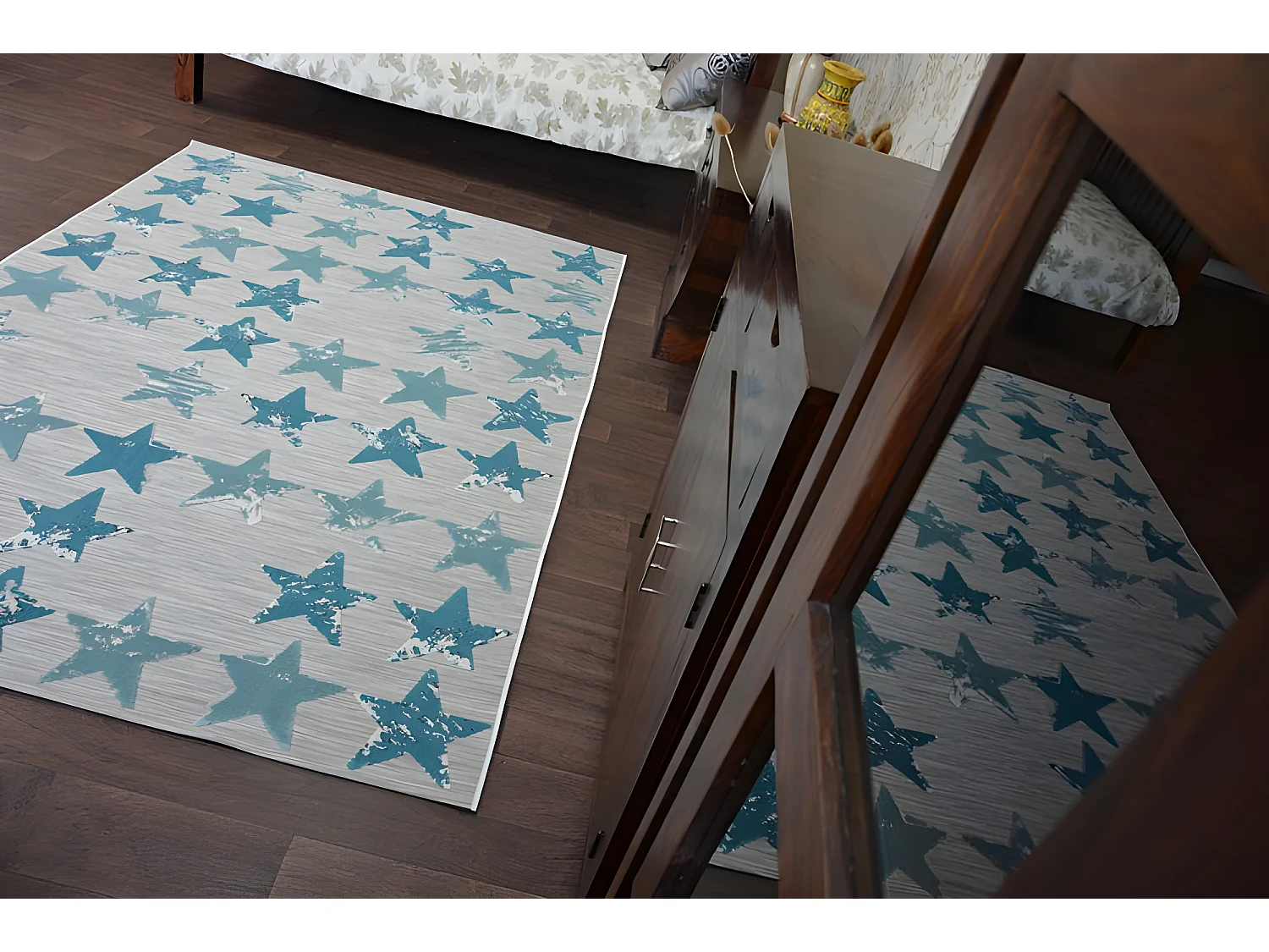 Tapijt LISBOA 27219/754 Sterretje TURKOOIS 160x230 cm